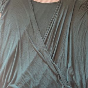 Womens Zyia Green Namaste Long Sleeve T